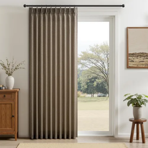 Vista 28 de 2 paneles de cortinas plisadas de lino beige de 84 pulgadas de largo, para dormitorio y sala de estar, cortina plisada con ganchos y pestaña trasera