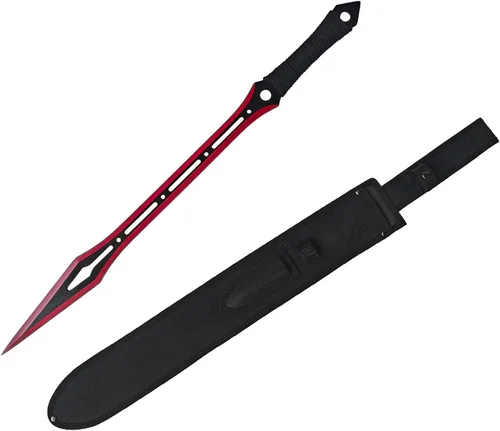 Vista 6 de Machete de espada con funda de nailon y cordón Jungle Hunter Machete para aventuras al aire libre Negro