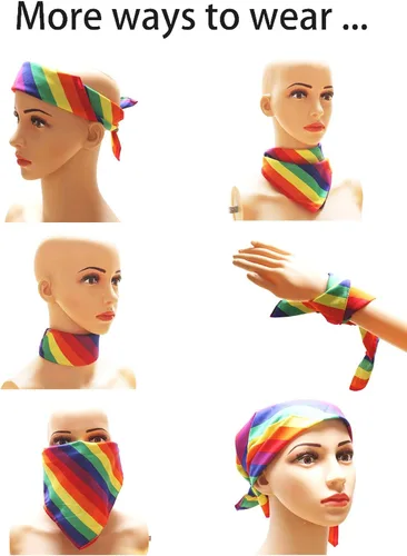 Vista 3 de Mayam Bandanas de arco iris, orgullo gay, LGBTQ, bandana para diadema, bufanda unisex para festivales, fiestas, celebraciones y uso diario
