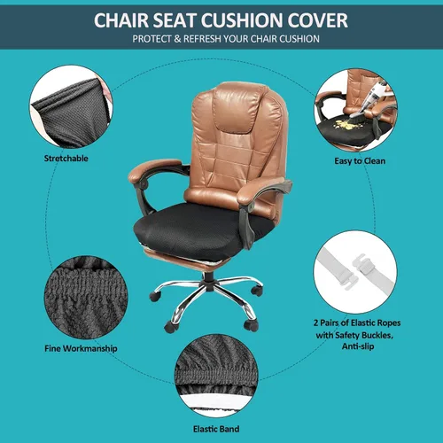 Vista 3 de NeColorLife Funda de asiento grande para silla de oficina de 19.7 a 26 pulgadas, funda elástica para sillas ejecutivas y de juegos, lavable