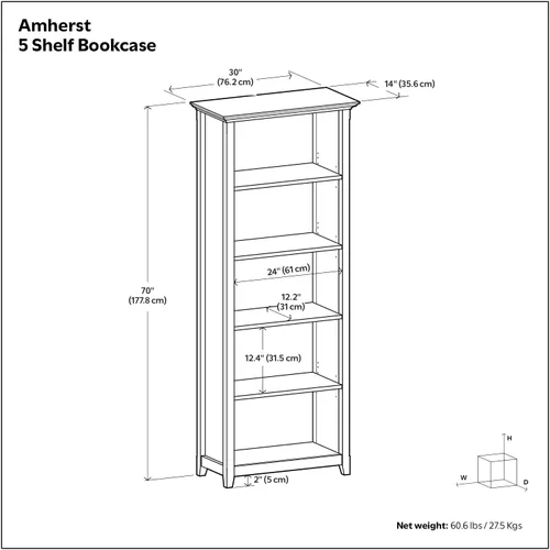 Vista 13 de SIMPLIHOME Amherst - Juego de 2 piezas para oficina en casa, escritorio de madera maciza de 54 pulgadas Distressed Grey