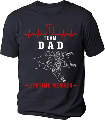 Vista 5 de Camisa personalizada para papá del equipo, camisas personalizadas para papá para hombres, camisa para papá de por vida, camisa personalizada