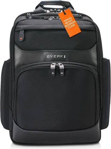 Vista 2 de EVERKI Onyx Premium Executive - Mochila para laptop (EKP132S17) con bolsa de accesorios naranja, mochila de nailon balístico con compartimento