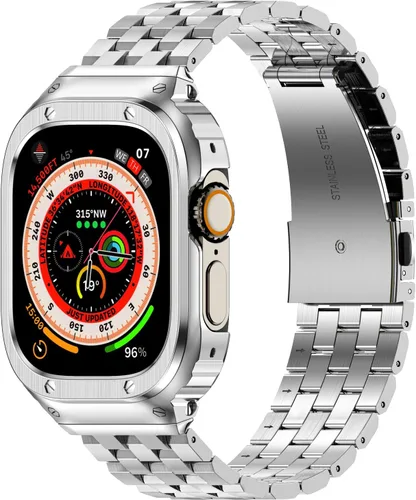 Vista 26 de Correa y funda de acero inoxidable compatible con Apple Watch Band 1.496 Negro