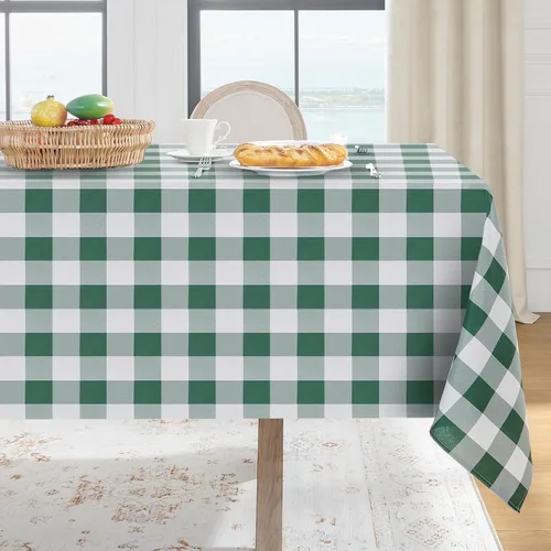 Vista 17 de Softalker - Mantel rectangular a cuadros, impermeable para exteriores, 54 x 120 pulgadas, mantel de búfalo a cuadros, resistente a las manchas