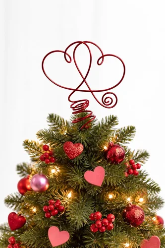 Vista 5 de Mini decoración de corazones para árbol de Navidad o San Valentín en rojo y más