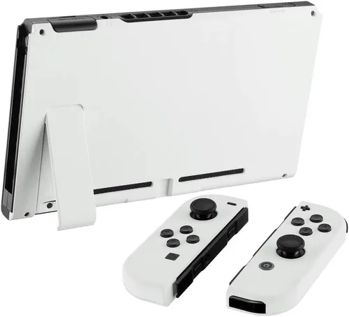Vista 7 de eXtremeRate - Placa trasera para Nintendo Switch Console, NS Joycon con carcasa de mando de mano con botones de juego completo, carcasa de repuesto