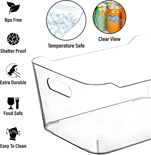 Vista 5 de Contenedores de almacenamiento de plástico transparente para organización de cocina o despensa, organizadores y almacenamiento de despensa