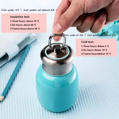 Vista 6 de Mini botella de agua de acero inoxidable de 7 onzas, mini botella de agua aislada al vacío de 6.8 fl oz a prueba de fugas, vaso deportivo, botella