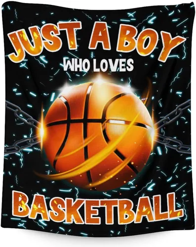 Vista 7 de Mantas de baloncesto – Manta suave y mullida para niños – Manta pequeña de 30 x 40 pulgadas para sala de estar y oficina – Manta deportiva negra