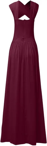 Vista 6 de Vestido de verano para mujer, sin mangas, elegante, con abertura, largo, vestido de fiesta, talla grande, vestidos de graduación