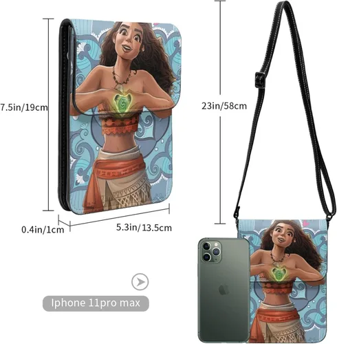 Vista 3 de YIVIOYIL Mo-ana - Bolsos cruzados para mujer, bolso para teléfono, bolso cruzado para mujer, bolso cruzado, correa de hombro ajustable, Negro