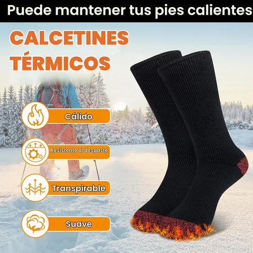 Vista 5 de Calcetines térmicos para hombre, calcetines de invierno cálidos para clima frío con temperaturas extremas A1-azul (2 pares)