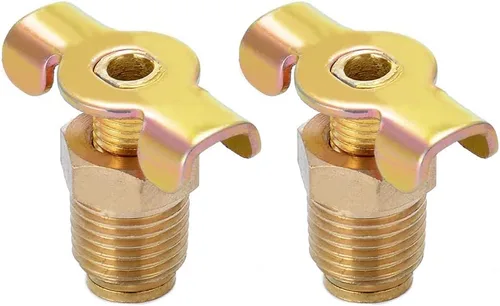 Vista 6 de Joywayus Válvula de drenaje de latón de 1/2 pulgada macho válvula de alivio de presión tanque de drenaje válvula de seguridad con anillo de tracción