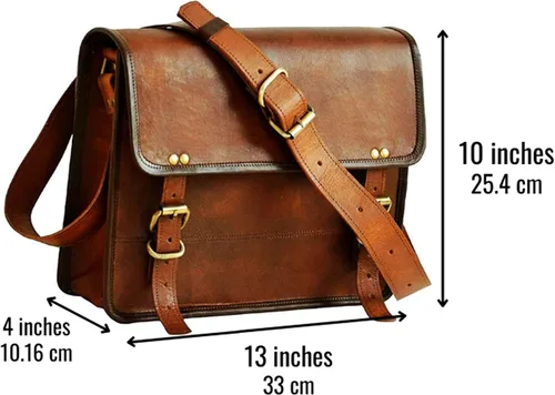 Vista 3 de 13 bolso de mensajero de cuero portátil caso oficina maletín regalo para los hombres ordenador angustiado bolso de hombro