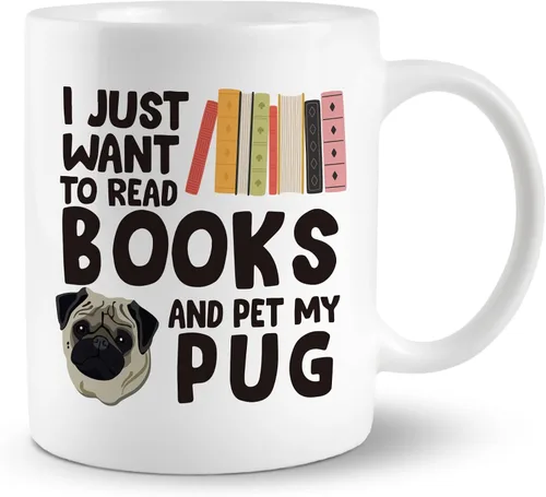 Vista 6 de Taza de café Boston Terrier, I Just Want to Read Books and Pet My Boston Terrier Taza de cerámica de 11 onzas, taza de té para perros, regalos