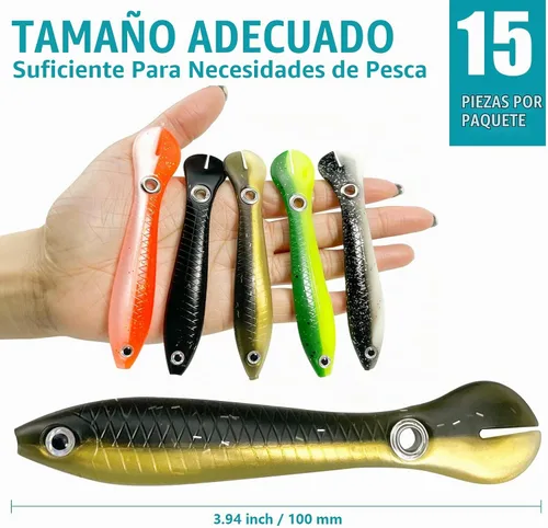 Vista 7 de Soft Bionic - Señuelo de pesca – 10 cebo de natación de plástico suave para lubina, agua dulce y agua salada