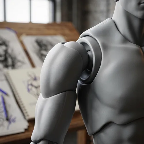 Vista 7 de AXITWXIT Cuerpo Kun Artista Maniquí Figura Suministros de Dibujo Herramientas de Dibujo, Maniquí para Artistas Figuras de Dibujo Modelo para Gris