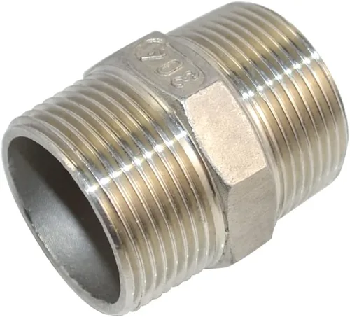 Vista 9 de Pezón hexagonal roscado macho NPT de 1/8 "x 1/8", acoplador rápido de acero inoxidable 304 (1/4")