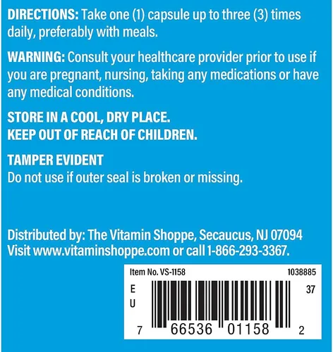 Vista 3 de The Vitamin Shoppe Inositol 650MG, apoya el hígado saludable celular (100 cápsulas)