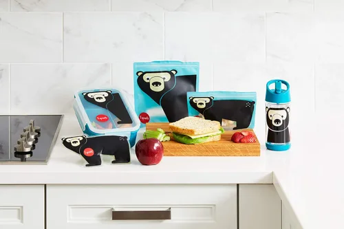 Vista 4 de 3 Sprouts Lonchera Bento - Contenedor a prueba de fugas con 3 compartimentos para niños, oso