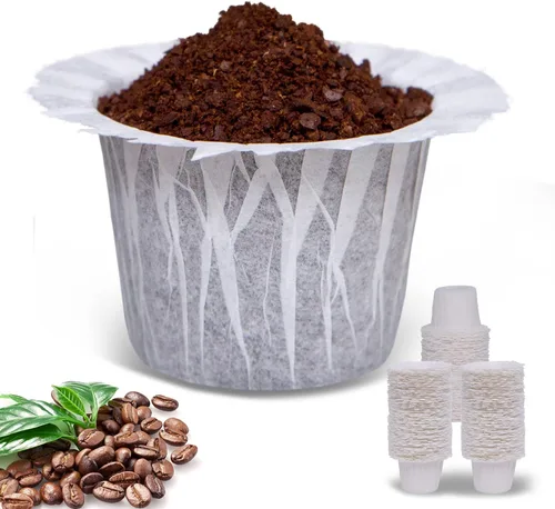 Vista 13 de Haetyly 100 unidades de filtros de papel natural compatibles con Keurig Single Serve 1.0 y 2.0, se ajustan a todas las marcas de cápsulas de café K