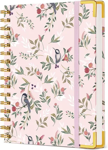 Vista 16 de Cuaderno estético en espiral para mujer, 200 páginas, cuadernos rayados de 8.5 x 11 pulgadas, diarios en espiral grandes de tapa dura A4 con papel