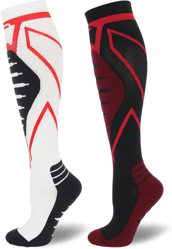 Vista 10 de Calcetines de compresión para hombres y mujeres de 20-30 mmHg hasta la rodilla - Mejor soporte para uso médico, atlético, deportivo, viajes