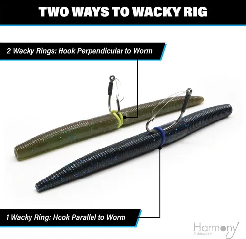 Vista 6 de (100pk) – O-Rings for Wacky Rigging Senkos/Worms/Soft Stickbaits – Bait Saver Orings for Senko Worm – Save Your Baits from Tearing While Wacky Neko