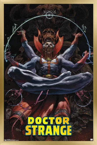 Vista 17 de Trends International Marvel Comics Doctor Strange - Póster de pared meditando, 14.725 x 22.375 pulgadas, versión enmarcada de madera de granero