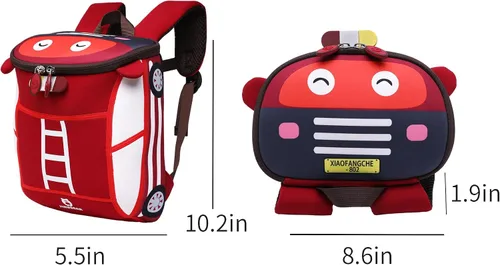 Vista 2 de JIHUBEAR Mochila para niños pequeños con forma de coche, Camión de combate S-fire, Moderno