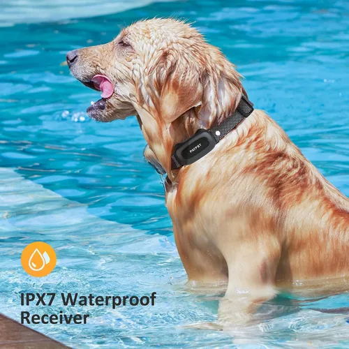 Vista 4 de PATPET Collar de entrenamiento para perros con control remoto, IPX7 impermeable, collar de choque para perros, 3 modos de entrenamiento, vibración