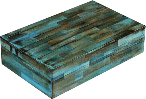 Vista 14 de Handicrafts Home Caja de almacenamiento decorativa 10x6 – Caja organizadora con tapa, caja decorativa moderna para recuerdos, decoración de estante