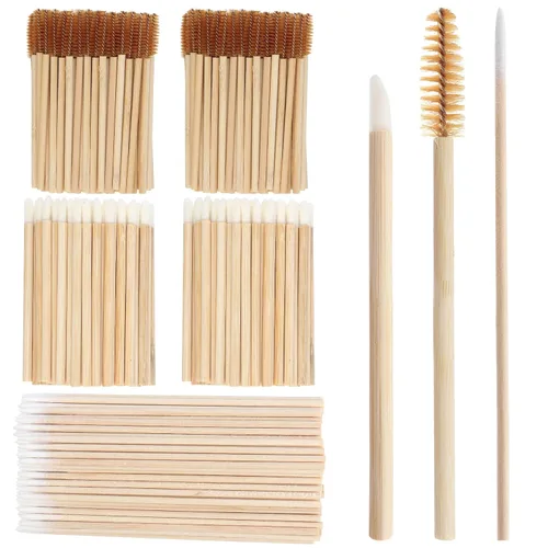 Vista 22 de Kit de suministros para extensión de pestañas de 300 piezas, cepillos desechables para pestañas, micro hisopos, varitas para máscara, cepillos
