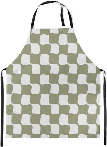 Vista 13 de jejeloiu Delantal de lunares rojos y blancos para mujeres y hombres, de 26 x 31 pulgadas, diseño retro de lunares