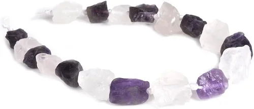 Vista 7 de Agujero graduado crudo del filamento 6.6 ft m de los granos de la pepita cristalina de la piedra preciosa del turmalina negra