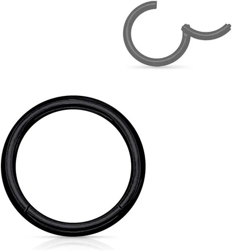 Vista 55 de Forbidden Body Jewelry - Piercing para la nariz de acero quirúrgico 316L con bisagra, 14G, 16G, 18G, diámetro de 15/64, 5/16, 25/64, 15/32 pulgadas