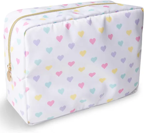 Vista 70 de izuzta Nylon Lager Pequeño Slim Mini Maquillaje Bolsa Organizador, Beige, Viajes