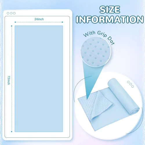 Vista 2 de Peryiter Pack de 2 toallas de yoga caliente de 72 x 24" con puntos de agarre, toallas de fibra adhesiva antideslizantes para yoga caliente, cubierta