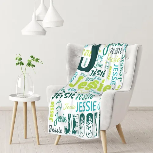 Vista 5 de Manta personalizada con nombre para niños y adultos, mantas personalizadas para niñas y niños, manta de franela personalizada con nombre