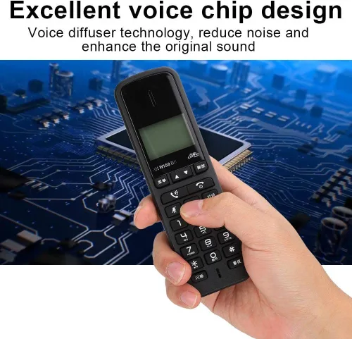 Vista 4 de Intercomunicador telefónico inalámbrico digital con llamadas manos libres, 100-240V (negro)