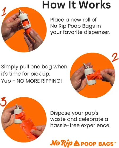 Vista 3 de Rollos de bolsas para excrementos de perro: cómodo estilo tejido, extra grueso, a prueba de fugas, recambios para soporte de correa de bolsa