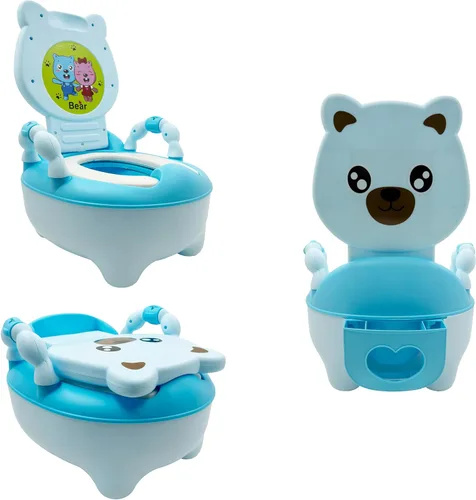 Vista 7 de Baby Kids Green Bear Asiento de inodoro portátil para entrenamiento para ir al baño con almohadilla para niños pequeños, asiento cómodo y suave