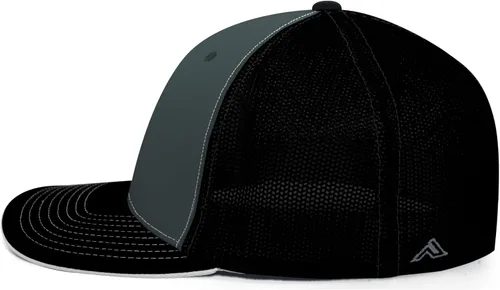 Vista 4 de Pacific Headwear Gorra unisex Pacific Headwear Trucker Flexfit® para adultos Grafito/Negro/Negro