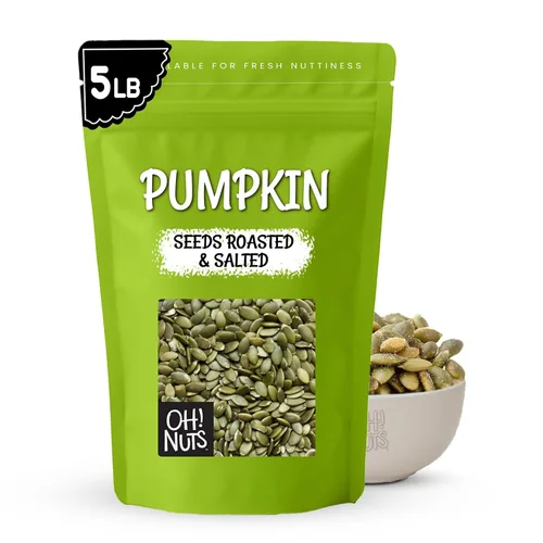 Vista 8 de Oh! Nuts Semillas de calabaza – Saladas tostadas – 1.25 libras – Pepitas sin cáscara – Empaquetadas en bolsa con cierre de cremallera de Nueva York