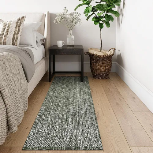 Vista 136 de LEEVAN Alfombra lavable para baño, alfombra tejida negra de 2 x 3 pies para entrada, alfombra de puerta delantera de algodón, alfombras pequeñas