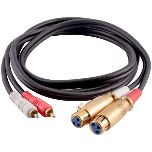 Vista 4 de Seismic Audio Cable de conexión XLR hembra a macho doble de 3 pies - XLRF a 2-RCA (SA-DRCXLF3)