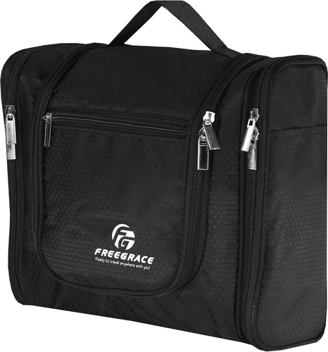 Vista 10 de Freegrace bolso para baño premium - organizador para viajes - gancho para colgar duradero - perfecto para accesorios, cosméticos, artículos