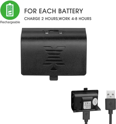 Vista 9 de Rii Xbox one Controller Charger with 2 Rechargeable Battery 800mAh Dual Charging Dock Station for Xbox OneOne SOne XElite Controller