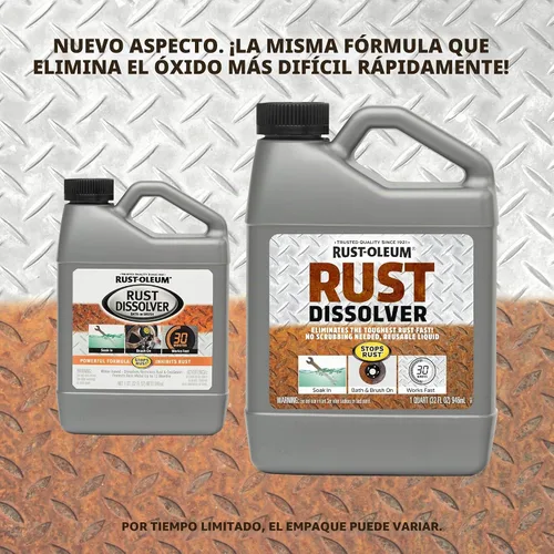 Vista 2 de Rust-Oleum Eliminador de óxido para remojar y bañar; removedor de corrosión resistente para herramientas metálicas, automóviles, bicicletas
